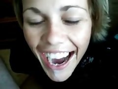 Non-professional With Pretty Eyes Lets Her Guy Cum In Her Mouth
