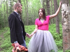 Schattig, Pijpbeurt, Buiten, Roodharige vrouw