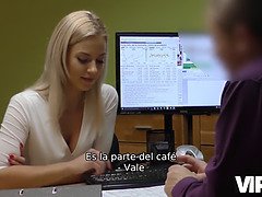 Czech teen with blonde hair gets a VIP casting call for money