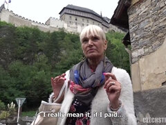 Glamour czech granny fucks first time for money