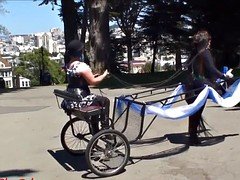 Mistress Alice and Pony Tindala - Human Pony Cart! from Petp