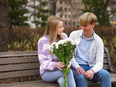 18, ブロンド, キス, パーティ, オマンコ, ティーン, ヒモパン, オッパイの
