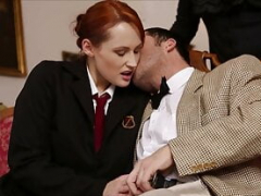 Anal, Sucer une bite, En levrette, Petite femme, Rousse roux, Surprise, Professeur, Adolescente