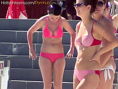 wonderful bikini babes micro knickers at the pool
