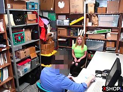 Blondine, Blasen, Geschnappt, Hd, Büro, Polizei, Jungendliche (18+), Uniform