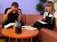 18 años, Culo grande, Verga grande, Tetas grandes, Rubia, Mamada, Estilo perrito, Ruso