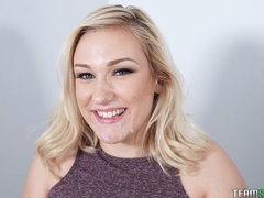 Rubia, Mamada, Semen en la boca, Lamidas, Tetas naturales, Pezones, Pov, Adolescente