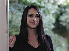 Anal, Lamer culo, Novio, Morena, Pareja, Erótico, Lencería, Transexual