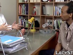 GILF doctor Lacey Starr cures patient with interracial sex