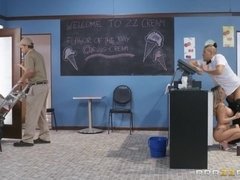 アナル, お尻, デカパイ, ブロンド, フェラチオ, イく瞬間, 顔射, 剃毛