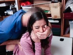 Braunhaarige, Kehlenfick, Hardcore, Lingerie, Büro, Polizei, Realität, Titten
