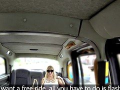 Huge tits blonde tourist bangs in fake taxi