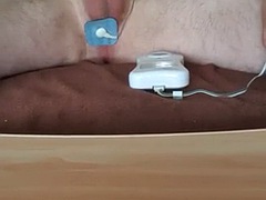 Young gay double sounding and electro e-stim cumshot
