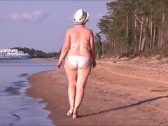 Strand, Grote kont, Badpak, Flashing, Moeder die ik wil neuken, Moeder, Openbaar