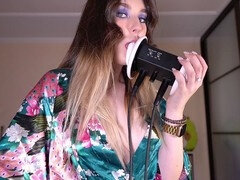 Sensual ASMR with ear licking kink and dressing room fun