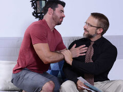 Dudes going to enjoy hardcore oral on couch