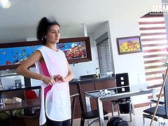 (Sofia Candela, Charles Gomez) - Skinny Latina MILF Housekeeper Fuck In Her Pussy By Her Boss