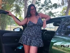 Amateur, Verga grande, Morena, Coche, Estilo perrito, Europeo, Despelote, Sexo fuerte