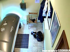 Incroyable, Tchèque, Public, Chatte, Réalité, Rasée, Solarium, Voyeur