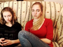 Naughty teen girls show boobs on webcam