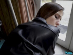 Amateur, Mamada, Corridas, Vestido, Corridas faciales, Cuero, Público, Tren