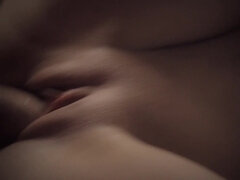 Schönheit, Blondine, Blasen, Spermaladung, Fingern, Hd, Lingerie, Rasiert