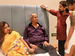 Hardcore Threesome Foursome Gangbang with Indian Bhabhi Tejaswini, Old Father-in-Law, and Step Son