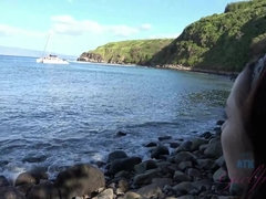 Leie, Strand, Bikini, Flashen, Im freien, Öffentlich, Muschi, Titten