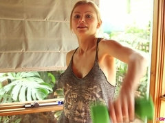 ブロンド, 挿入, オーガズム, 剃毛, 一人