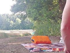 Amateur, Rubia, Fetichismo travestista, Alemán, Al aire libre, Público, Transexual, Solo