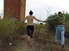 Grote mammen, Vriendje, Bruinharig, Sperma shot, Openbaar