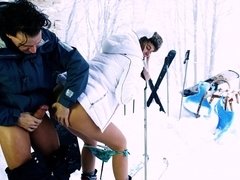 Dirty minded ski babe is getting fucked