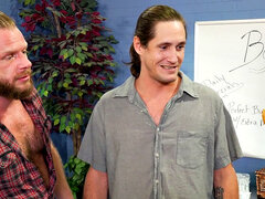 Fisting stud gets in 3some by handsome gaydaddies