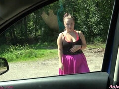 Amateur, Gros cul, Plantureuse, Voiture, Rondelette, Preservatif, Éjaculation interne, Public