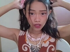 18, アジア人, デカチン, フェラチオ, フィリピン女性, 小柄, フェラする, タトゥー