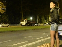 Mamada, Morena, Coche, Hd, Nylon, Al aire libre, Prostituta, Público
