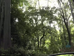 Bruinharig, Flashing, Vriendin, Buiten, Gezichtspunt, Kut duiken, Geschoren, Tieten likken