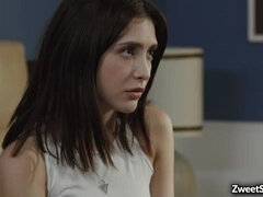 Pijpbeurt, Bruinharig, Sperma shot, Diep in de keel, Gezin, Hardcore, Rijpe lesbienne, Tiener