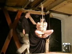 Suspended from above