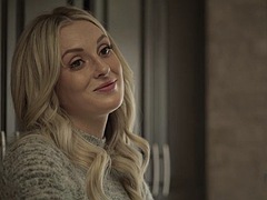 Tussi, Blondine, Blasen, Spermaladung, Füsse, Handjob, Realität, Titten