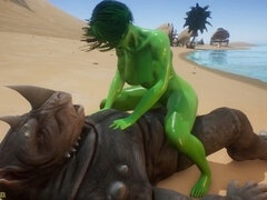 Mischievous Life: She-Hulk betrays Hulk and dominates Rhino in a wild encounter