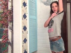 Bruinharig, Klietelaar, Vrouw, Hd, Masturbatie, Orgasme, Dikke tepels, Alleen