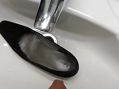 Piss in co-workers high heel