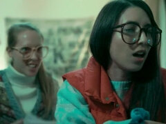 Teen lezzies fucked by a blonde MILF in a weird dream