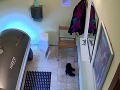 University student in solarium