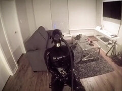 Gasmask Breathplay Tied to Chair