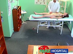 Hot Brunette Gives Unprotected Sex Lesson & Gets Drilled Hard in FakeHospital Clinic