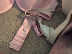 Jerking off in co workers bra panties and lingerie