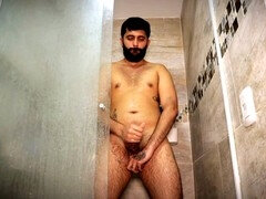 Salle de bains, Grosse bite, Papa, Homosexuelle, Masturbation, Douche, Solo