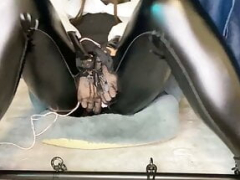 アジア人, 緊縛, ボンデージ, グローブ, ゴム, オナニー, オーガズム, ゴムタイツ
